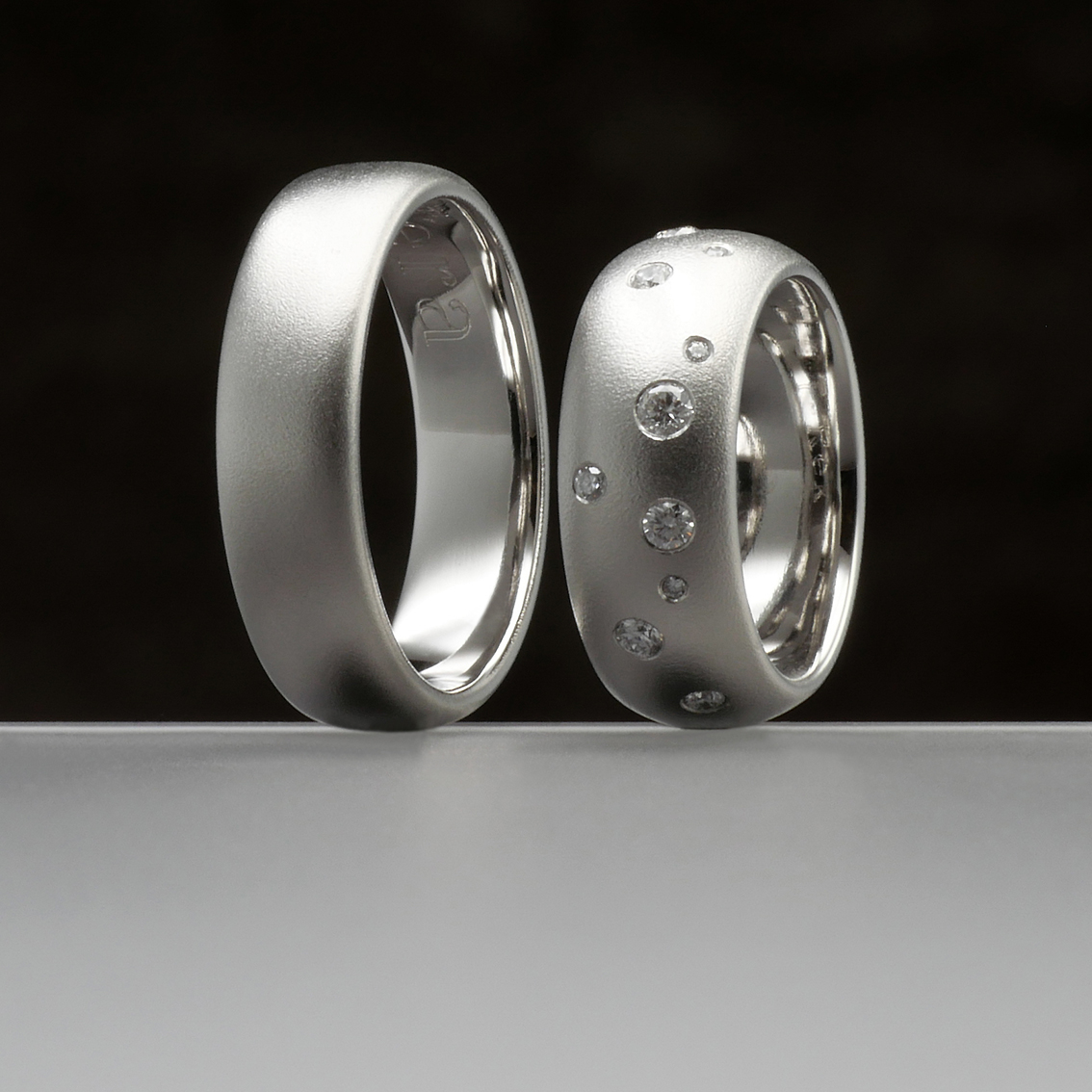 960 Platinringe - Damenring mit Brillanten Sternenhimmel - ID 76
