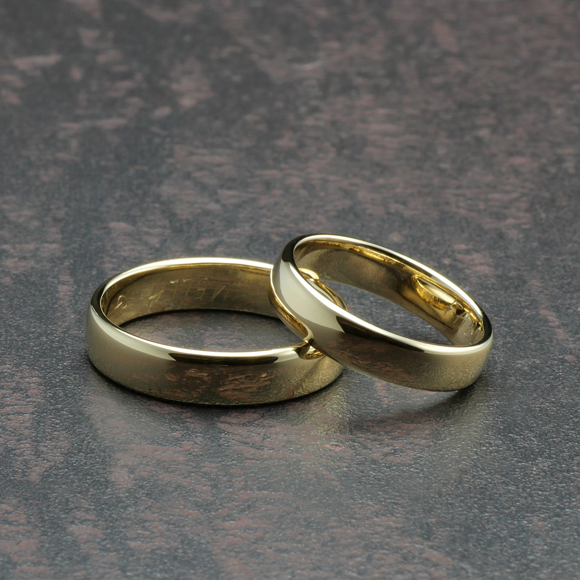 Schlichte Trauringe aus 585 Gelbgold - ID 80