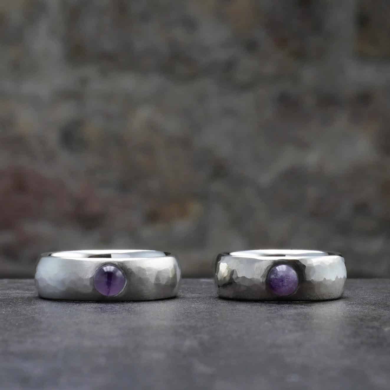Rings made of argentium with amethyst - ID 88