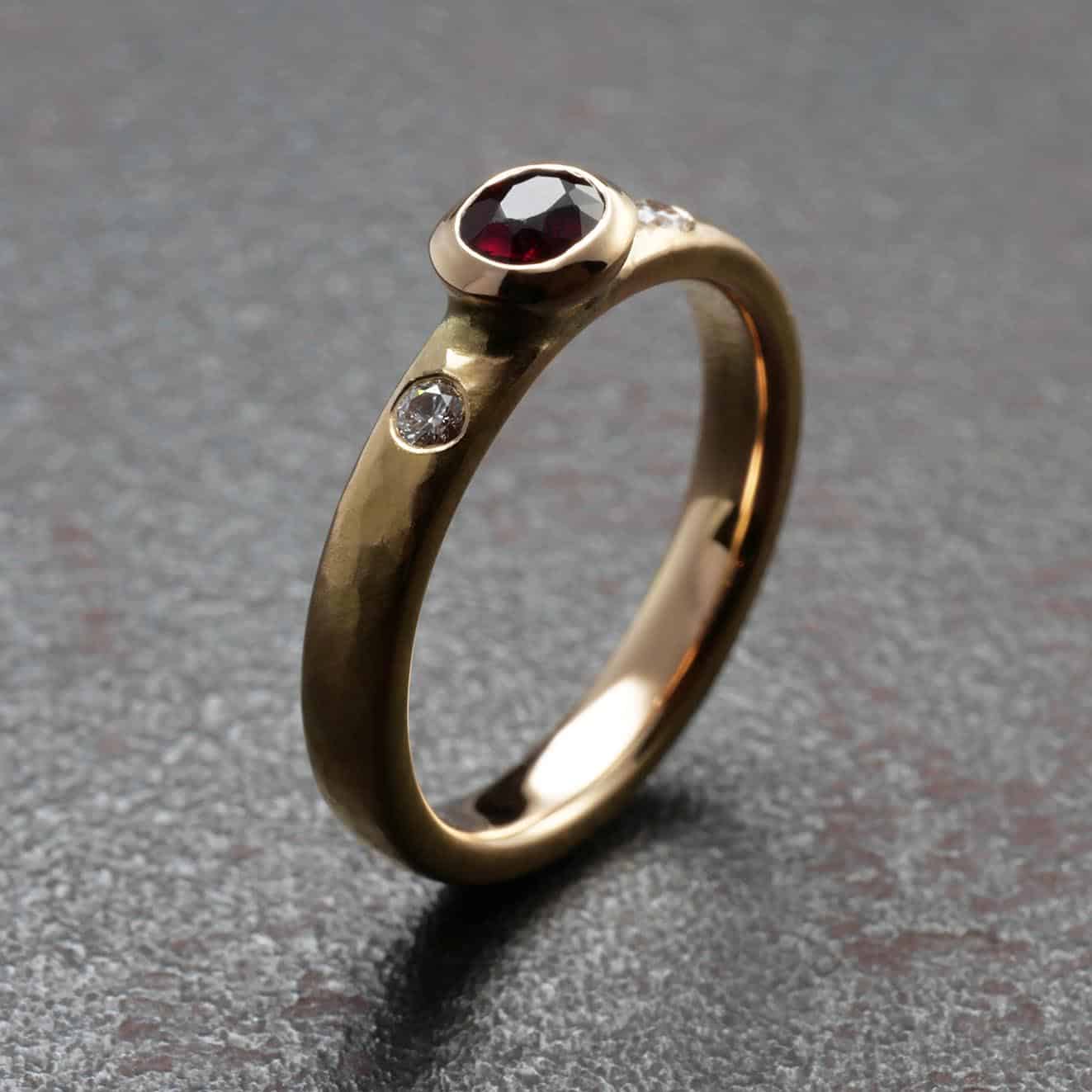 585 yellow gold ring with customer stones - ID 92