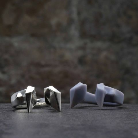 Beispielring Argentium Silberring nach 3 D Entwurf - ID 45